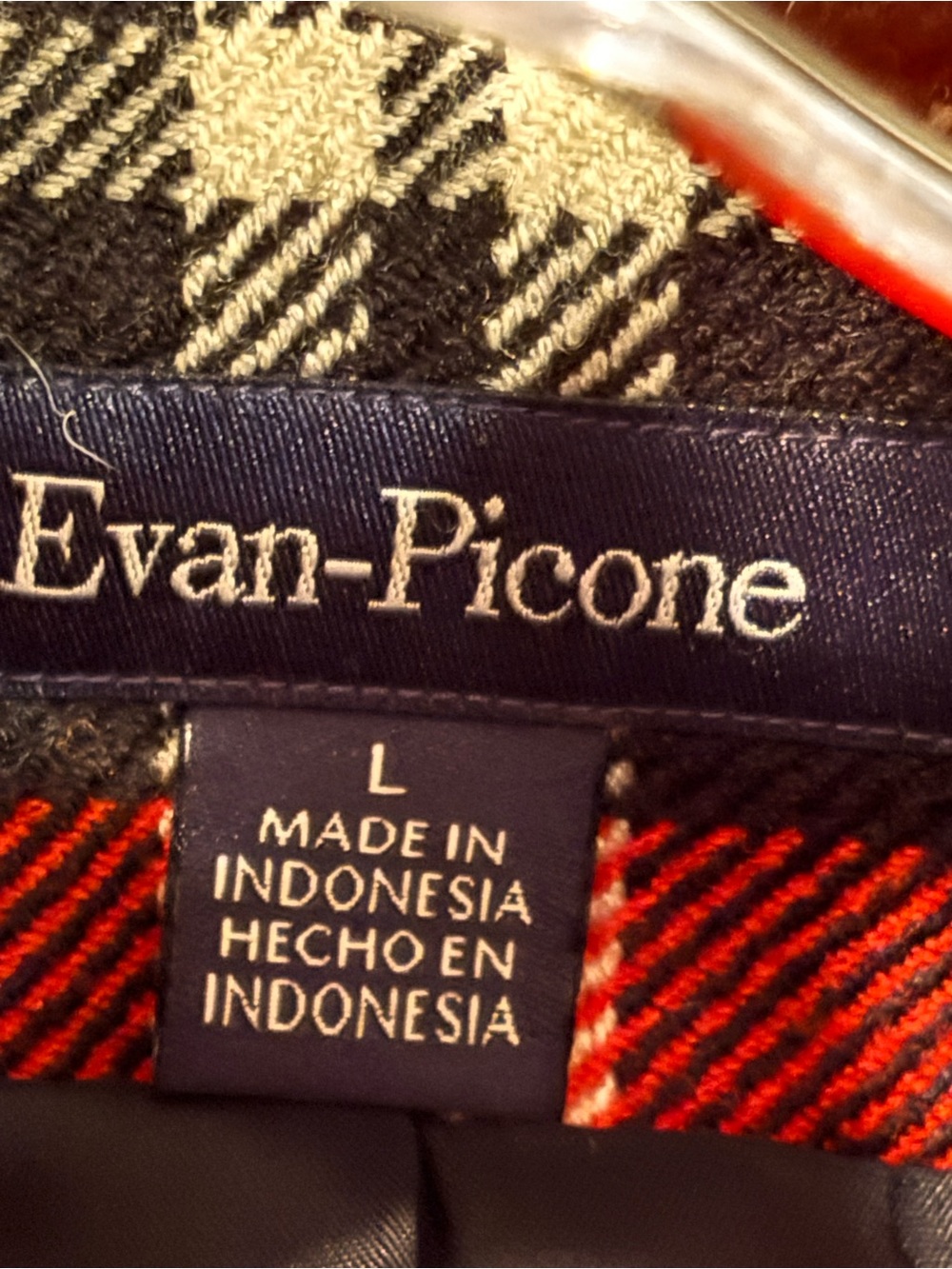 Evan Picone Red and Black Plaid Belted Trench - Picture 11 of 12